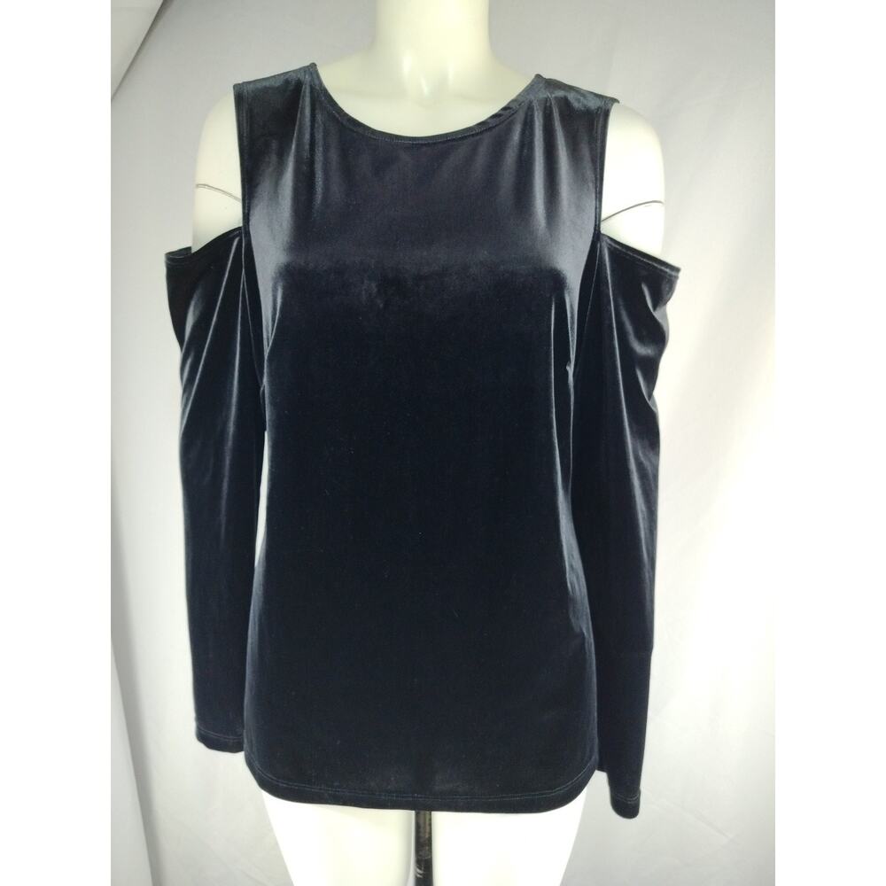 MAX STUDIO Black Velvet Cold Shoulder Sleeves, Size XL